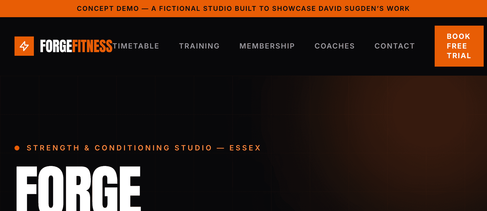 Forge Fitness website preview