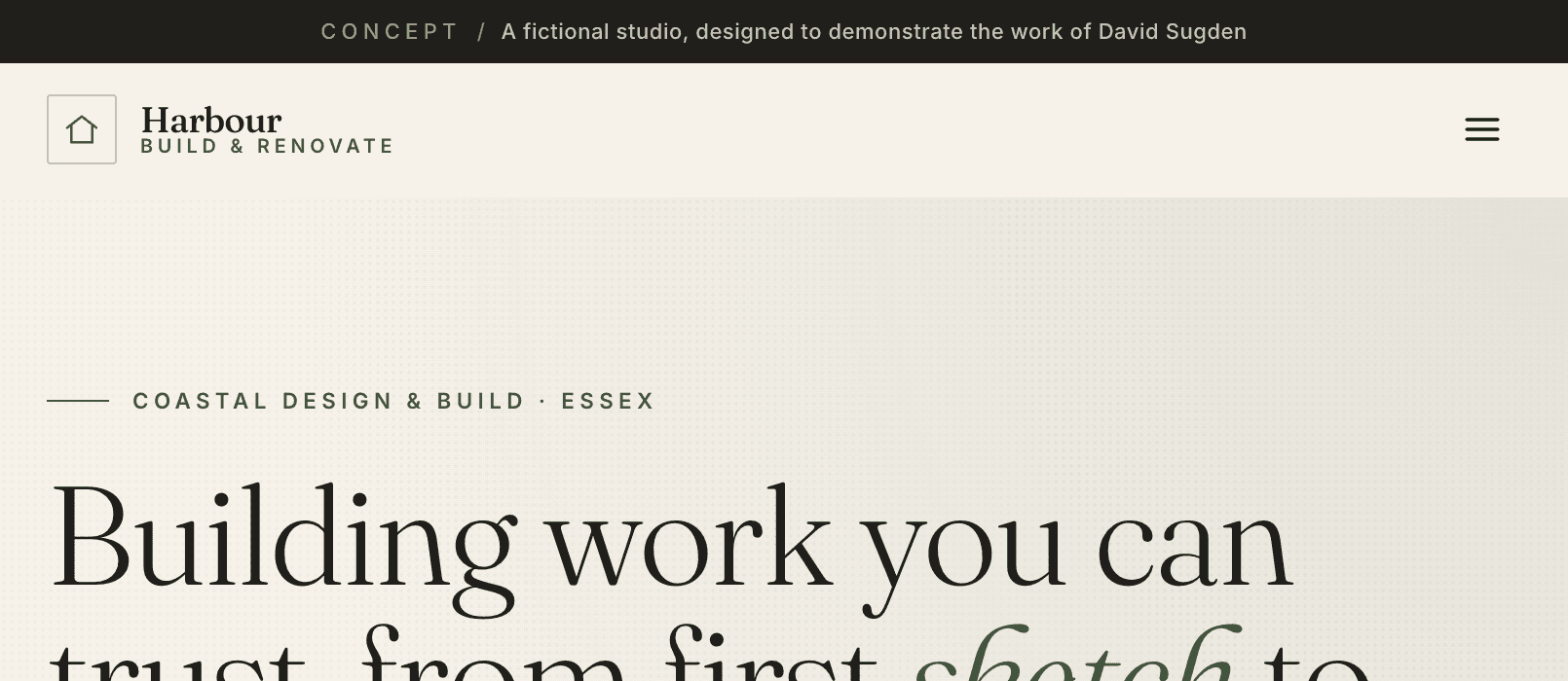 Harbour Build & Renovate website preview