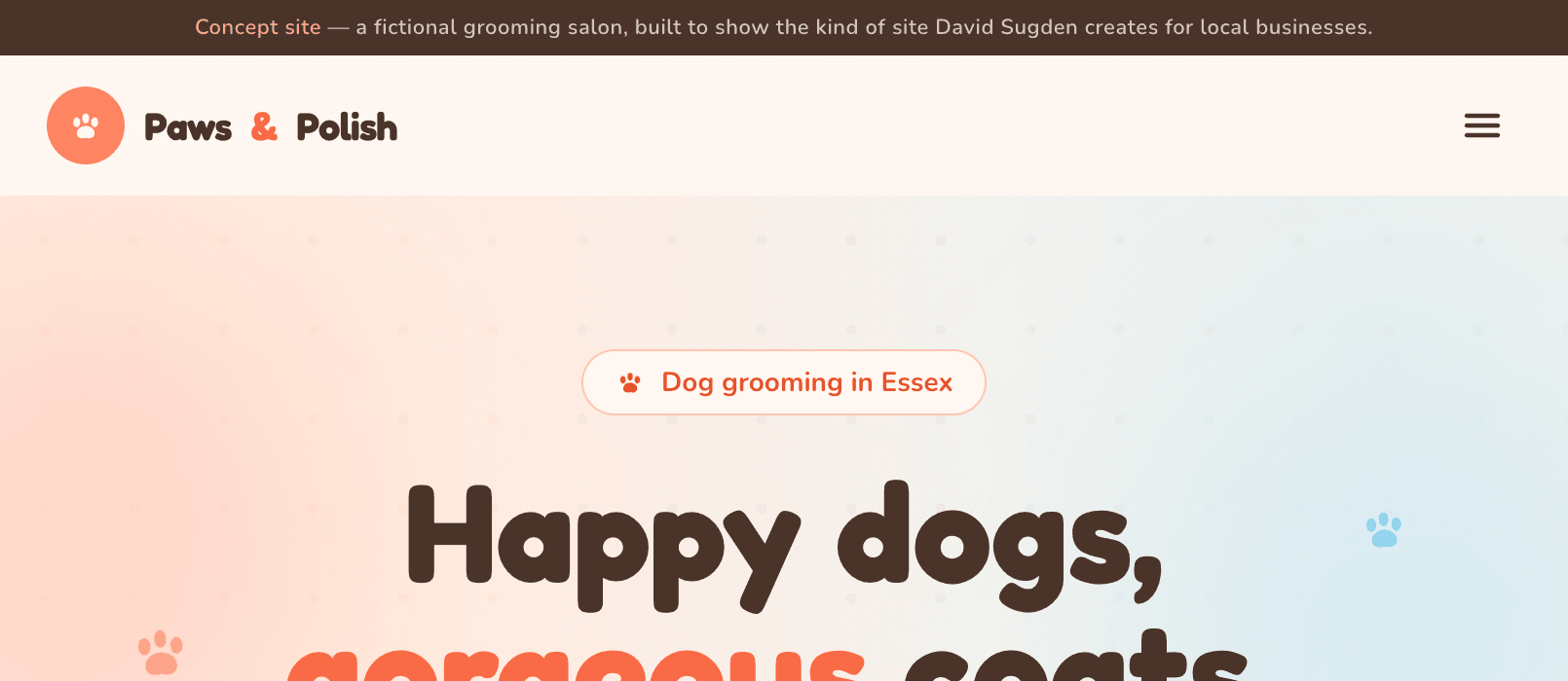 Paws & Polish Grooming website preview